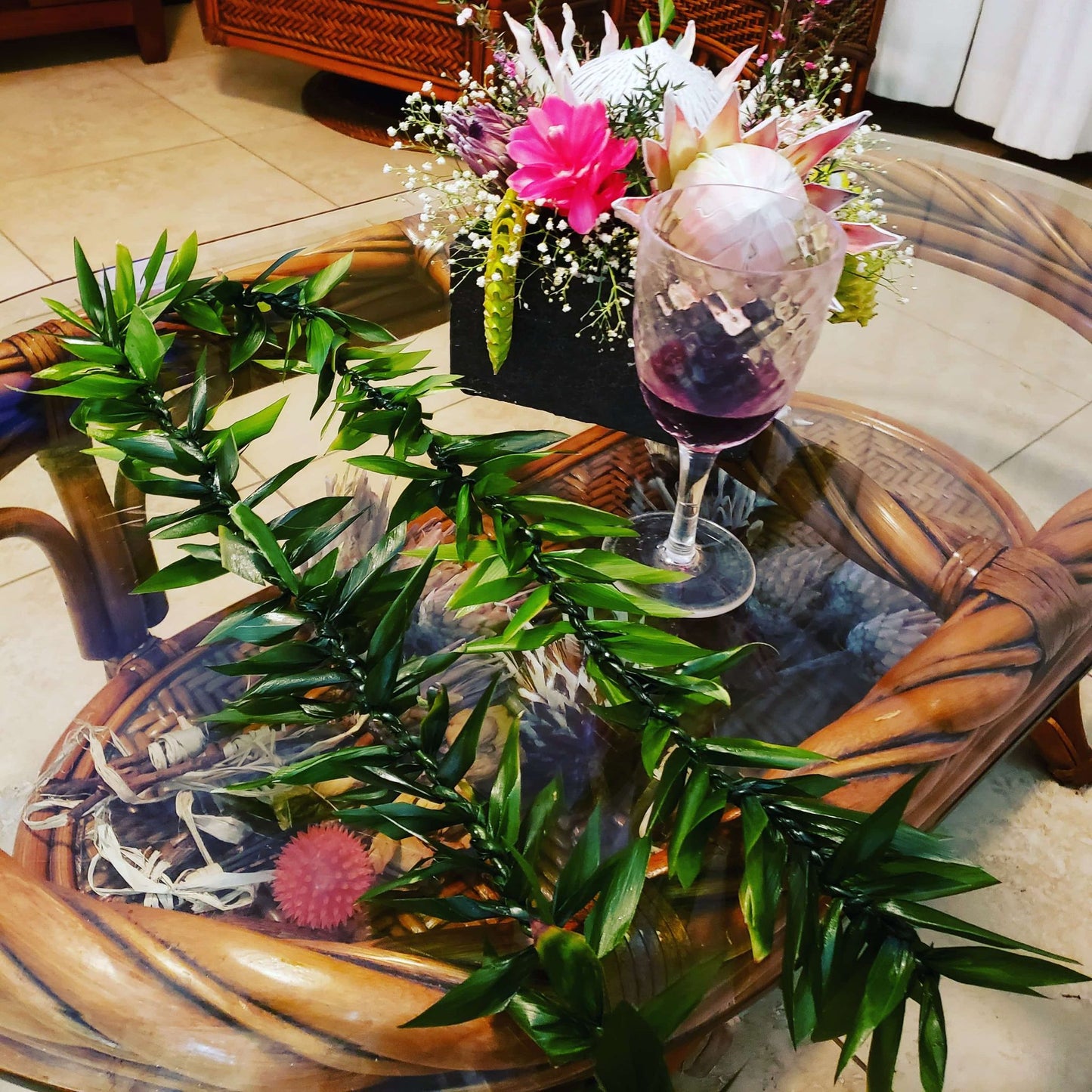 Long Maile Style Ti Leaf Lei $50
